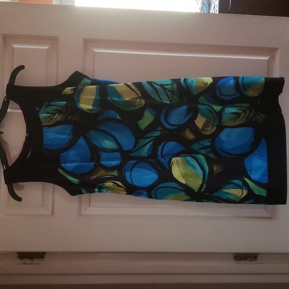 Summer Sheath multi color dress / WITH SHRUG! - Picture 2 of 7